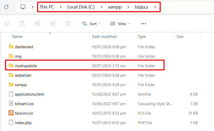 htdocs file structure